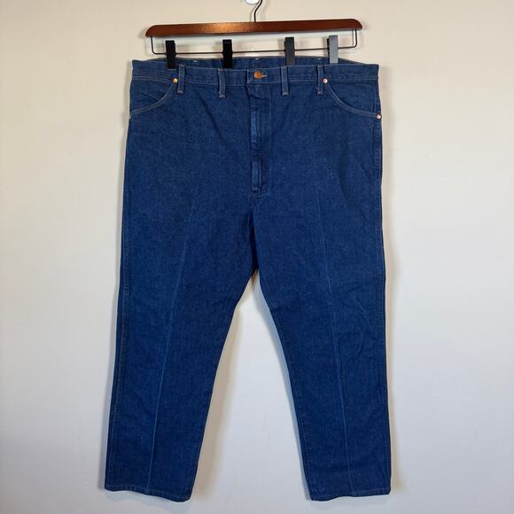 Vtg Wrangler Cowboy Cut Jeans High Rise Dark Wash Western Workwear Denim 48x32 - Picture 2 of 10